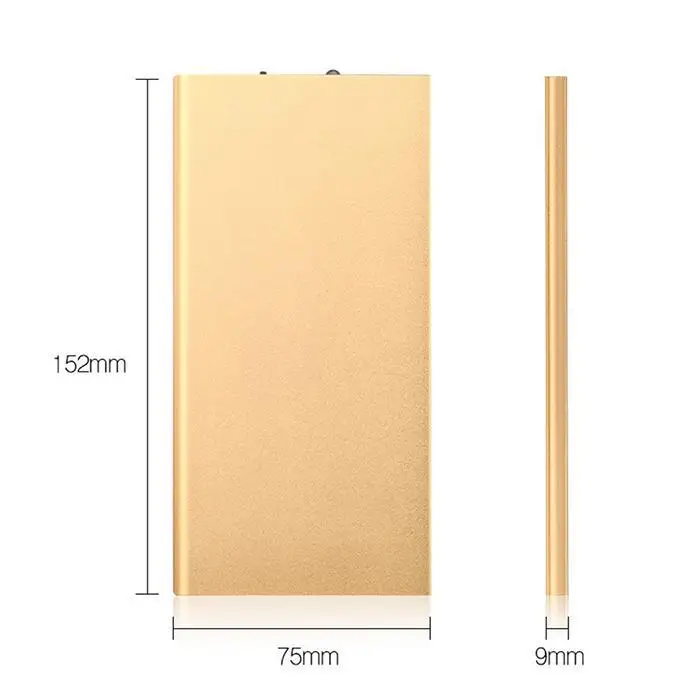 9mm Ultra-thin 20000mAh Power Bank Portable External Battery Pack Mobile Phone Charging Powerbank For Xiaomi MI iPhone X Note 8