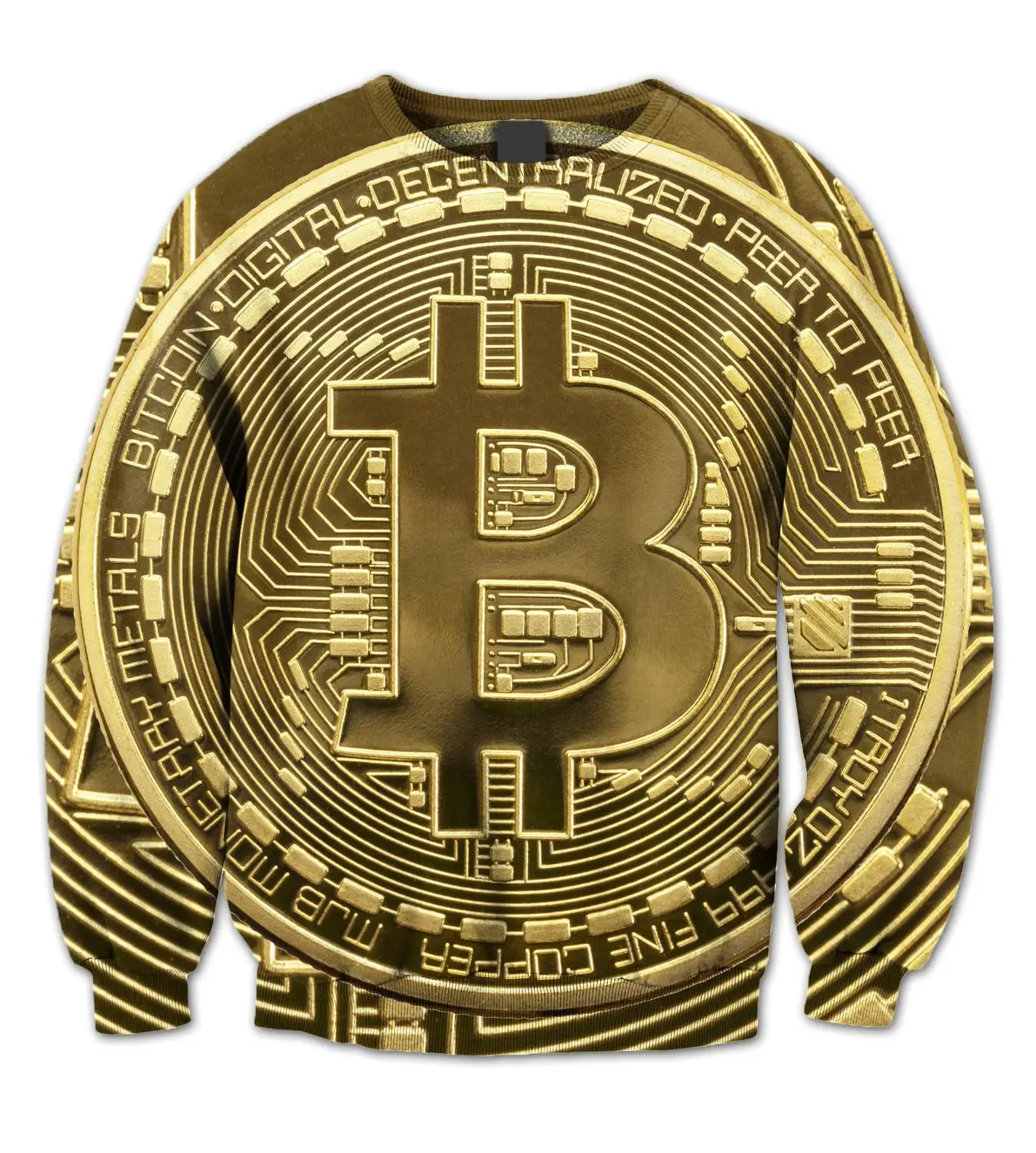 

REAL American US SIZE coin Crypto Currency 3D Sublimation Print Plus size Crewneck Sweatshirt with Big sizes 3XL 4xl 5xl 6xl