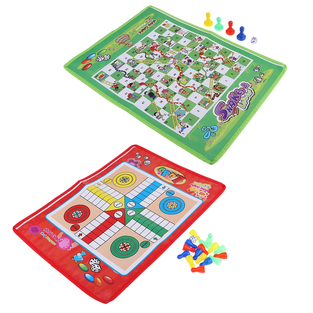 Snake & Ladder Children Portable Flying Chess Ludo Family Board Games