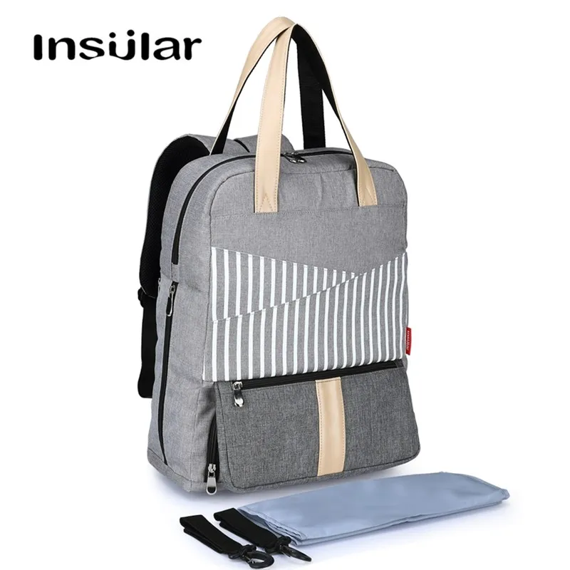 

INSULAR Large Capacity Diaper Bag Backpack Maternity Baby Nappy Changing Bags for Travel with Stroller Straps and Changing Pads