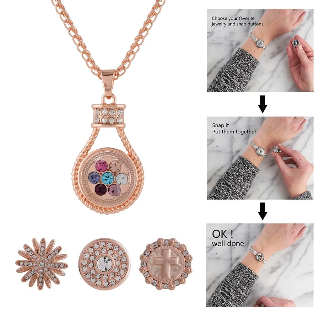 

Hot Selling New Elegant Minimalist Rose Gold Pearl Pendants Snap Necklaces Jewelry For Women Jewelry Tassel Long Necklace