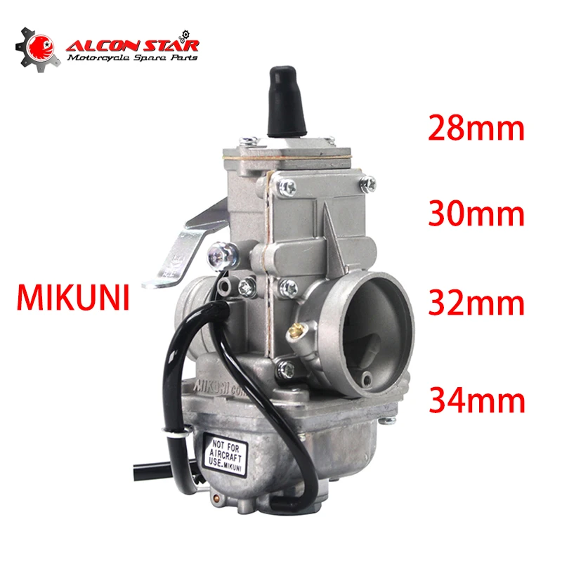 Alconstar MIKUNI TM28 TM30 TM32 TM34 Carburetor For Motorcycle 2T Stroke Racing Flat Slide Carb Pit Bike With Power Jet