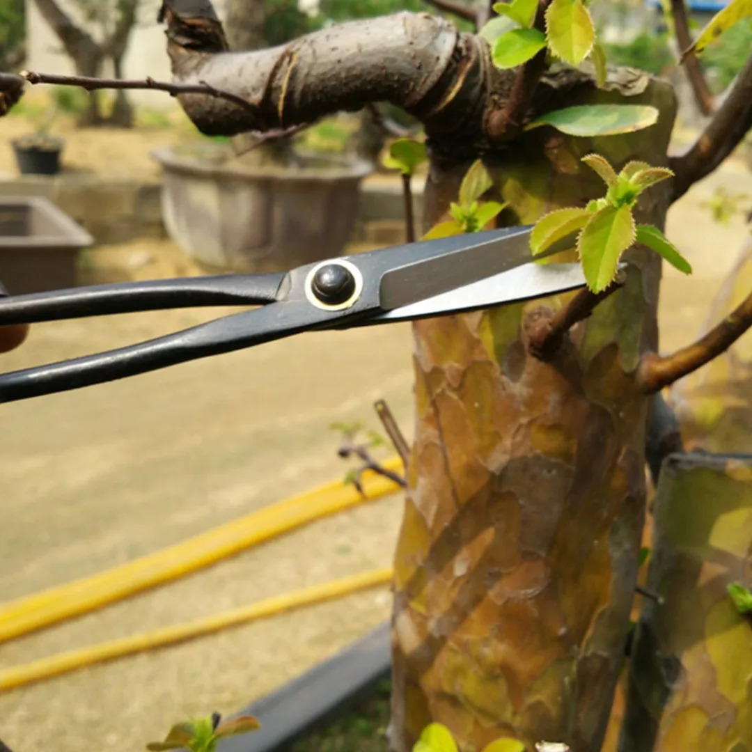 8''  Steel Household Bonsai Scissors Shears Long Handle Scissor for Garden Plant Tree Pruning Tools Black