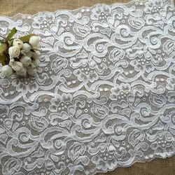 14,55 'широкий белый эластичная кружевная бейка, свадебные ленты, белье дизайн, аксессуары для одежды, свадебное платье кружевной ткани 5 ярдов