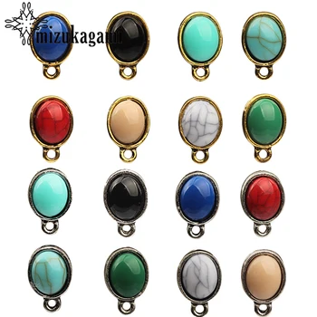 

2017 New Fashion 10pcs/lot Oval Earring Base Earring Connector For DIY Earrings Accessories