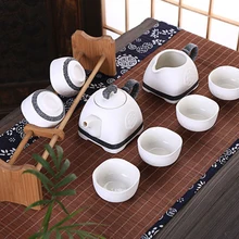 8 шт. глазурь снежинки Tai Chi горшок кунг-фу чай, чайный набор celadon высокого класса, горшок Тай Чи Снежинка керамический чай