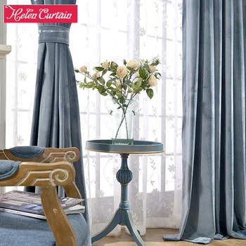 

New Arrive Modern Solid Velvet Blackout Curtains For Living Room Hotel And Bedroom Curtain Embroidered White Sheer Curtain Voile