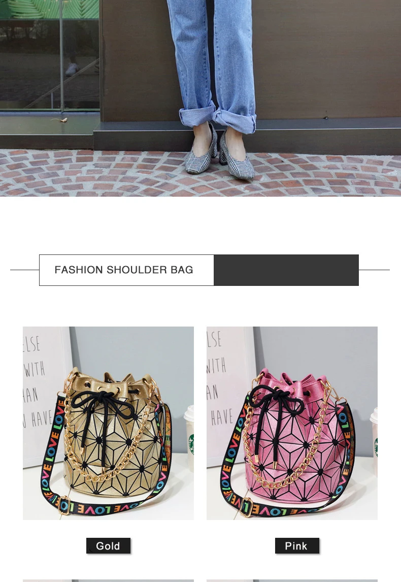 Многофункциональная Женская модная Геометрическая сумка на плечо Bao Bucket, женские Красивые Стильные корейские сумки через плечо с цепочкой