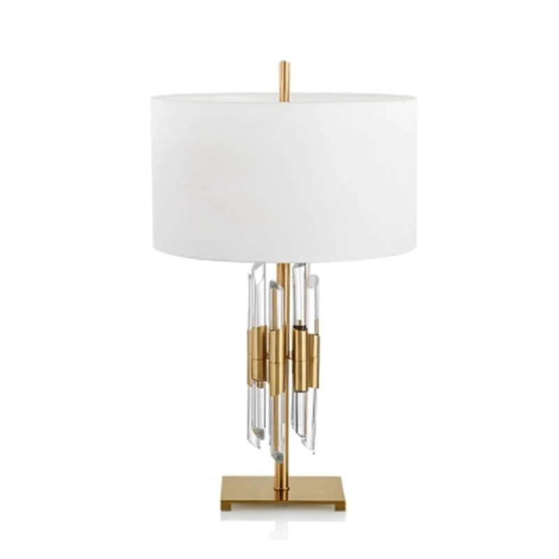 

LukLoy European Crystal LED Desk Lamps Simple Fashion LED Table Lamp Metal Luxury Table Light Bedroom Lighting Living Room Study