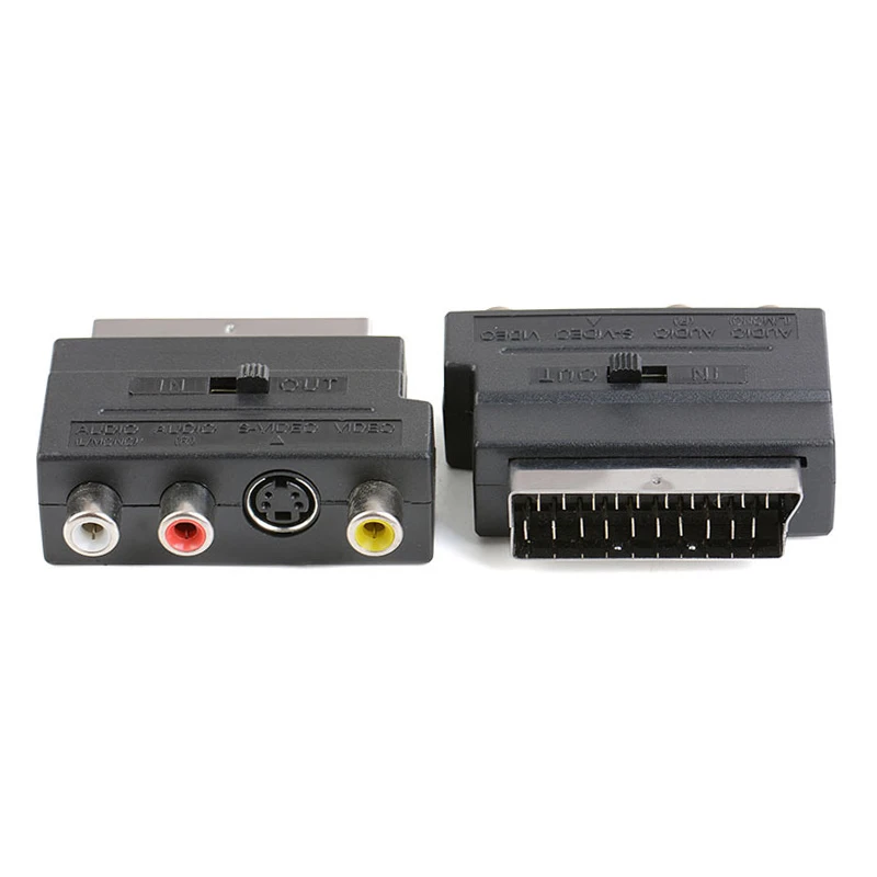 21pin scart S-Video/AV/tv/аудио адаптер конвертер для SCART евро штекер S терминал плюс видео левый и правый канальный адаптер