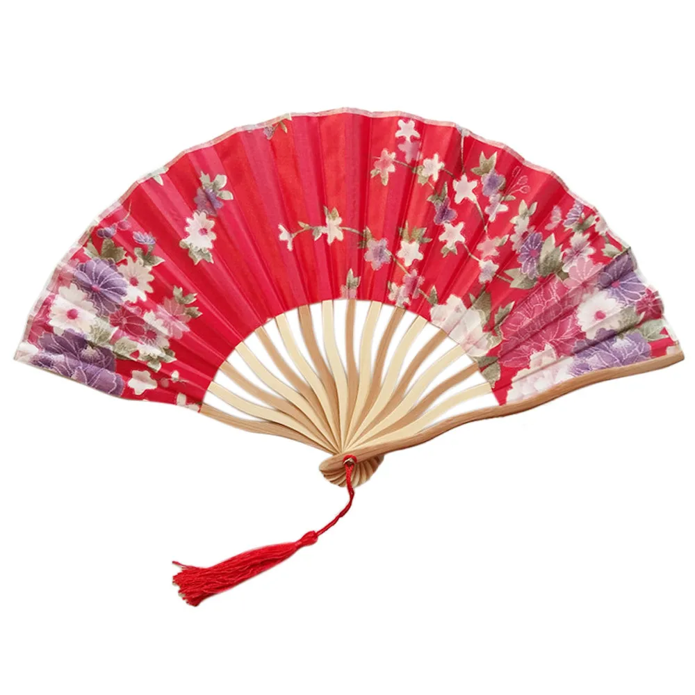 1 шт х китайский стиль ручной складной вентилятор для танцев свадебный кружевной Шелковый складной ручной цветок Вентилятор C522 - Цвет: C