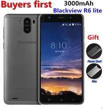 Оригинал Blackview R6 Lite Dual сзади Cam 3 г смартфон 5.5 “QHD MTK6580 Quad Core Android 7.0 Оперативная память 1 ГБ Встроенная память 16 ГБ 8MP мобильного телефона