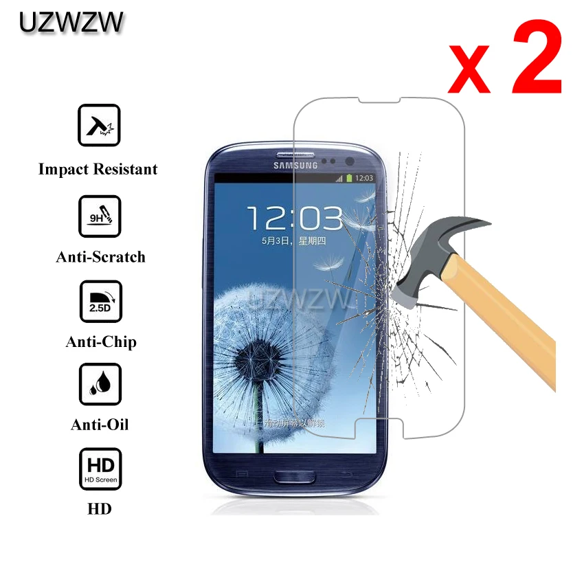 2pcs Premium Tempered Glass For Samsung Galaxy S3 SIII Protective
