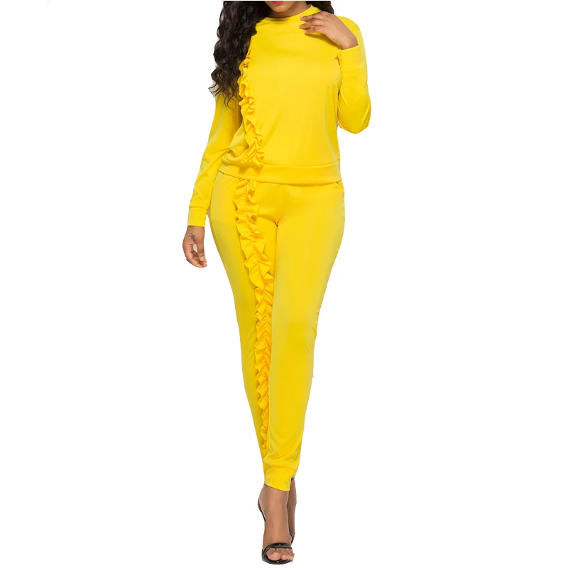2 piece ruffle sweatsuit