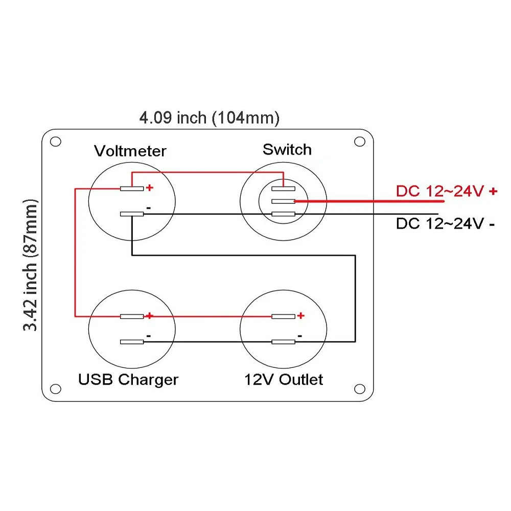 CHSKY 4 отверстия панель База Красный светодиодный 12 В USB 4.2A адаптер питания зарядное устройство двойная розетка для автомобильного прикуривателя сплиттер Цифровой вольтметр