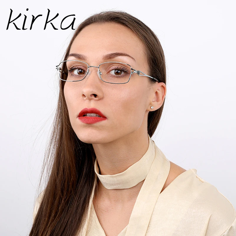 Kirka Vintage Crystal Stainless Steel Metal Glasses Frame Optical ...