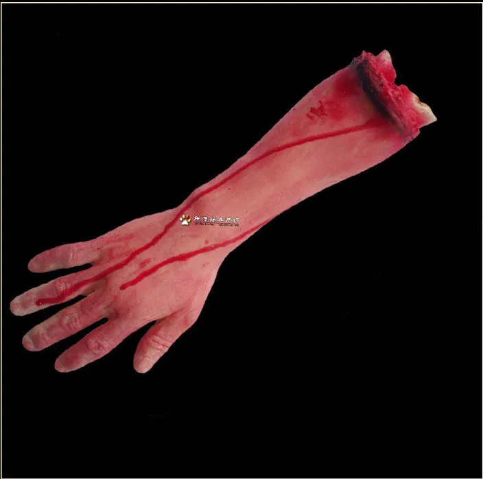 

Bloody Terror Decoration Simulation Arms Long Cut Off Hand Prosthetic Severed Latex Arm Halloween Party Props Spoof WYQ
