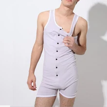 Мужской сексуальный Бодибилдинг Цельный боди гей плотный формирователь нижнее белье Корректирующее белье Кнопка боди майка спортивный костюм