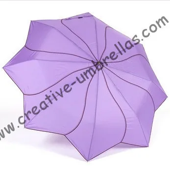 

Creative manual Lotus leaf umbrellas,190T pongee,pencil supermini,ladies' parasol,rotate black embroidery piping,windmill shape,