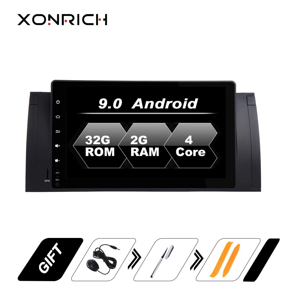 Xonrich 9 &quotАвтомагнитола 1 Din Android 0 Автомобильный DVD плеер для BMW E39 X5 E53 M5 2002-2007 GPS