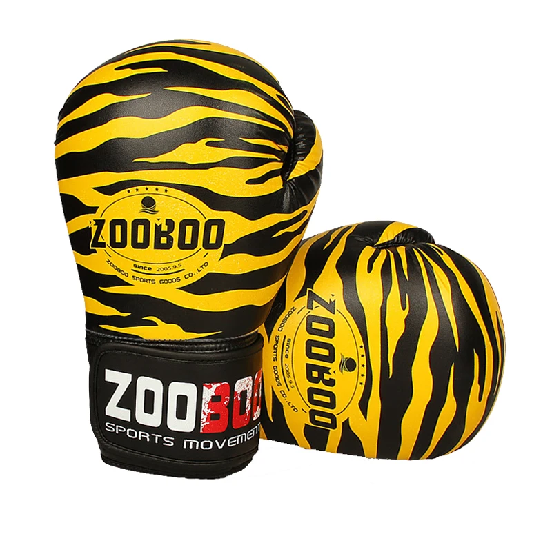 

Zooboo Tiger Stripes Adults Women/Men Muay Thai MMA Boxing Gloves Sanda Sparring Wushu Kickboxing Punch Training Mitts DEO