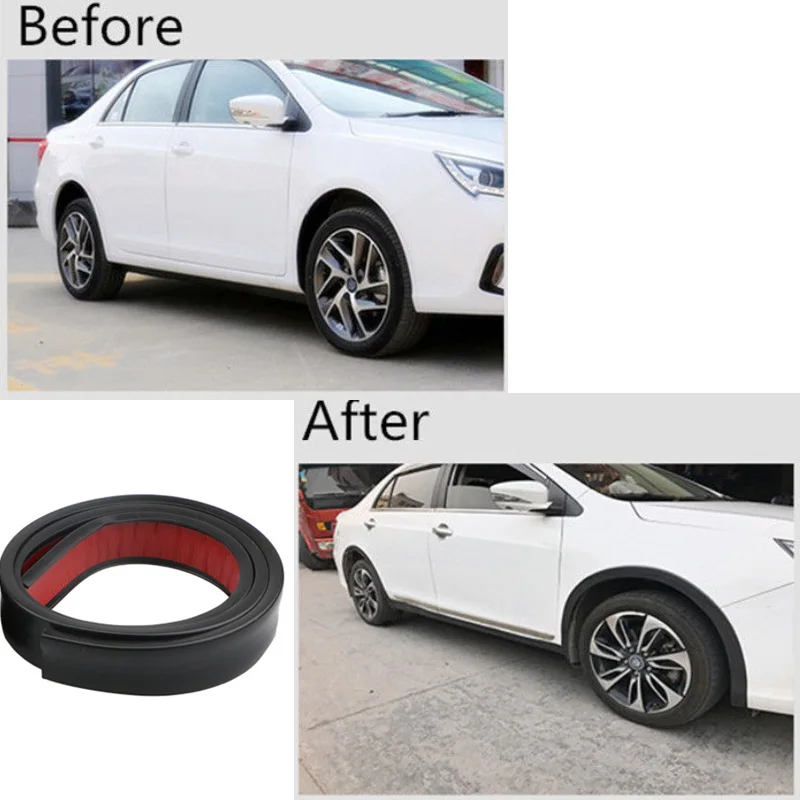 

3.8X150CM Universal Car Sticker Mouldings Rubber Auto Wheel Arch Protection Widening Moldings Anti-collision Mudguard Protection