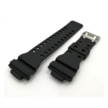 

16mm PU Rubber Watchbands Men Black Sport Diving Silicone Watch Strap Band Metal Buckle For g-shock Watch Accessories