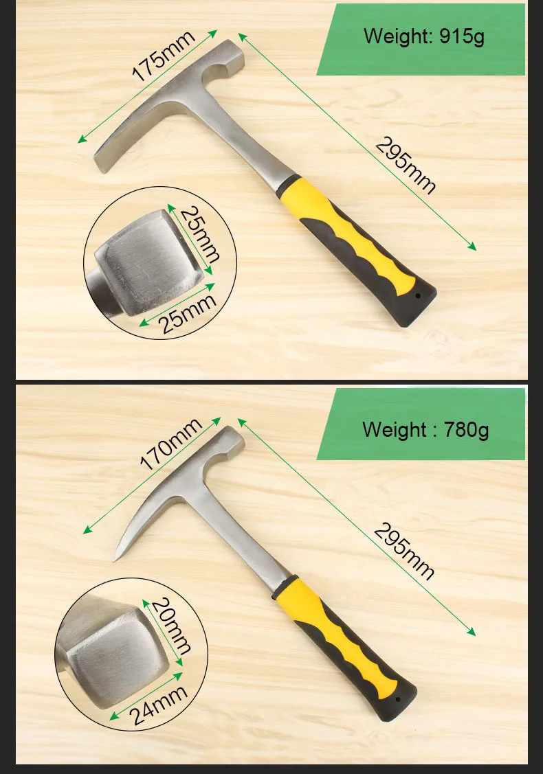 UNeefull геологический молоток с острым ртом, лучший рок-выбор с плоским ртом, заостренным ртом и резиновой ручкой, плоский молоток