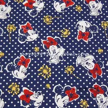 140X100 см темно-синий Минни Мышь пышное платье в белый горошек, Дейзи полиэстер хлопковая ткань для маленьких пошив одежды в стиле пэчворк DIY-AFCK092