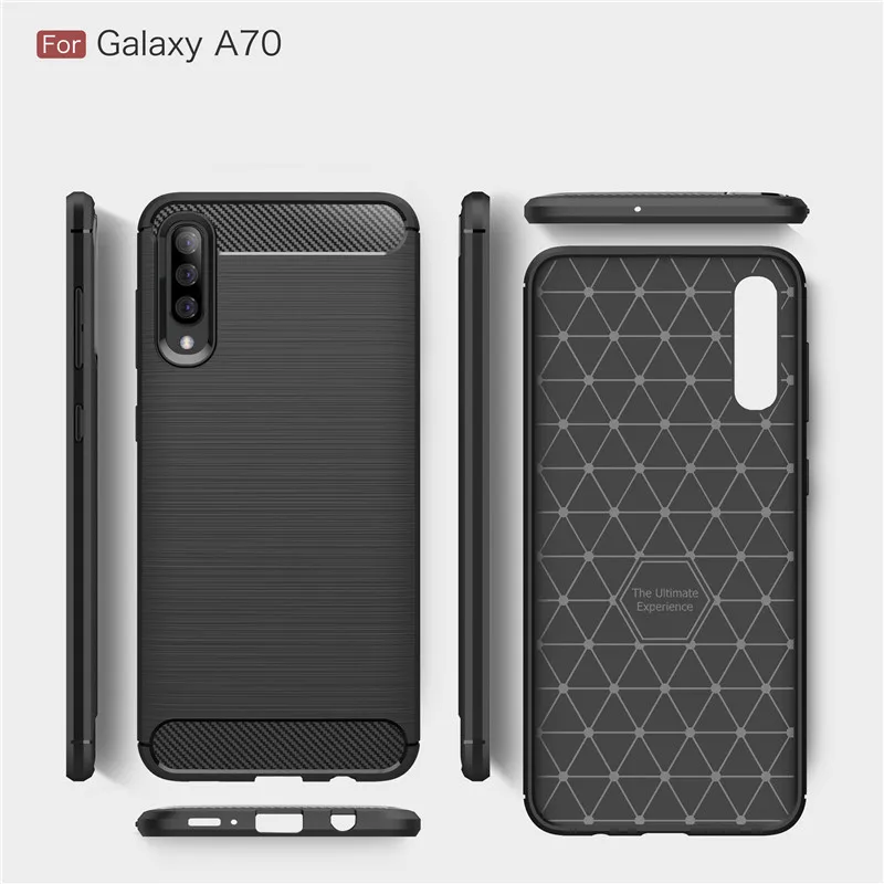 Чехол из углеродного волокна для Samsung Galaxy A70 мягкий чехол ТПУ Бампер A705|Бамперы| |