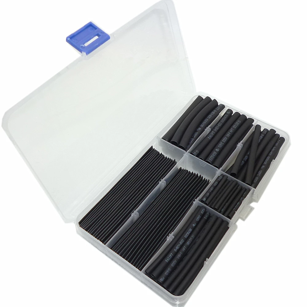 One Box Black Heat Shrink Tubing Wire Wrap Tube Assortment Assorted Sizes Electrical Insulation Sleeve Kit With | Инструменты