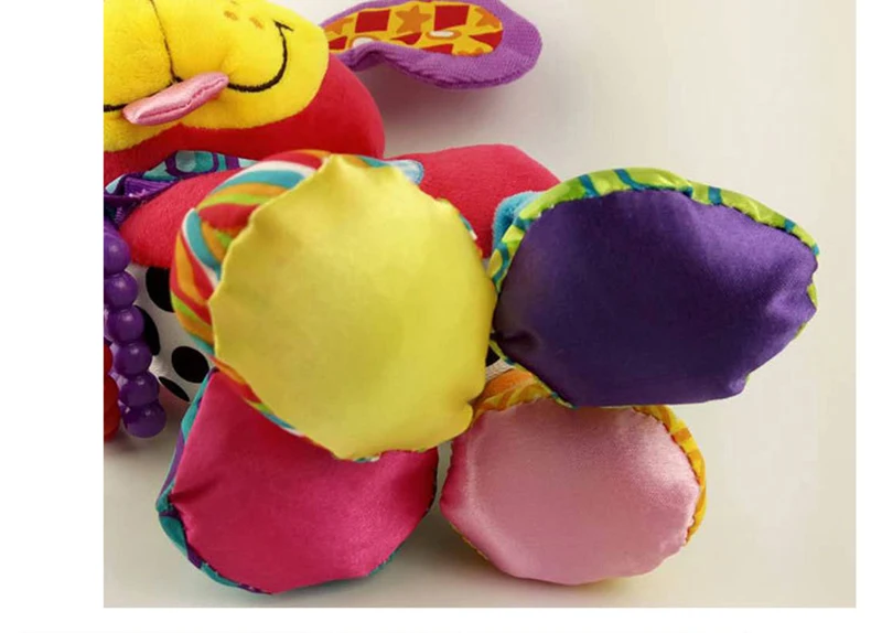 35*22CM Musical Cute Rattles Bed Crib Stroller Kids Stuffed Doll Vibrator Dog Hand Bell Shake RingToy With Teether D012 11