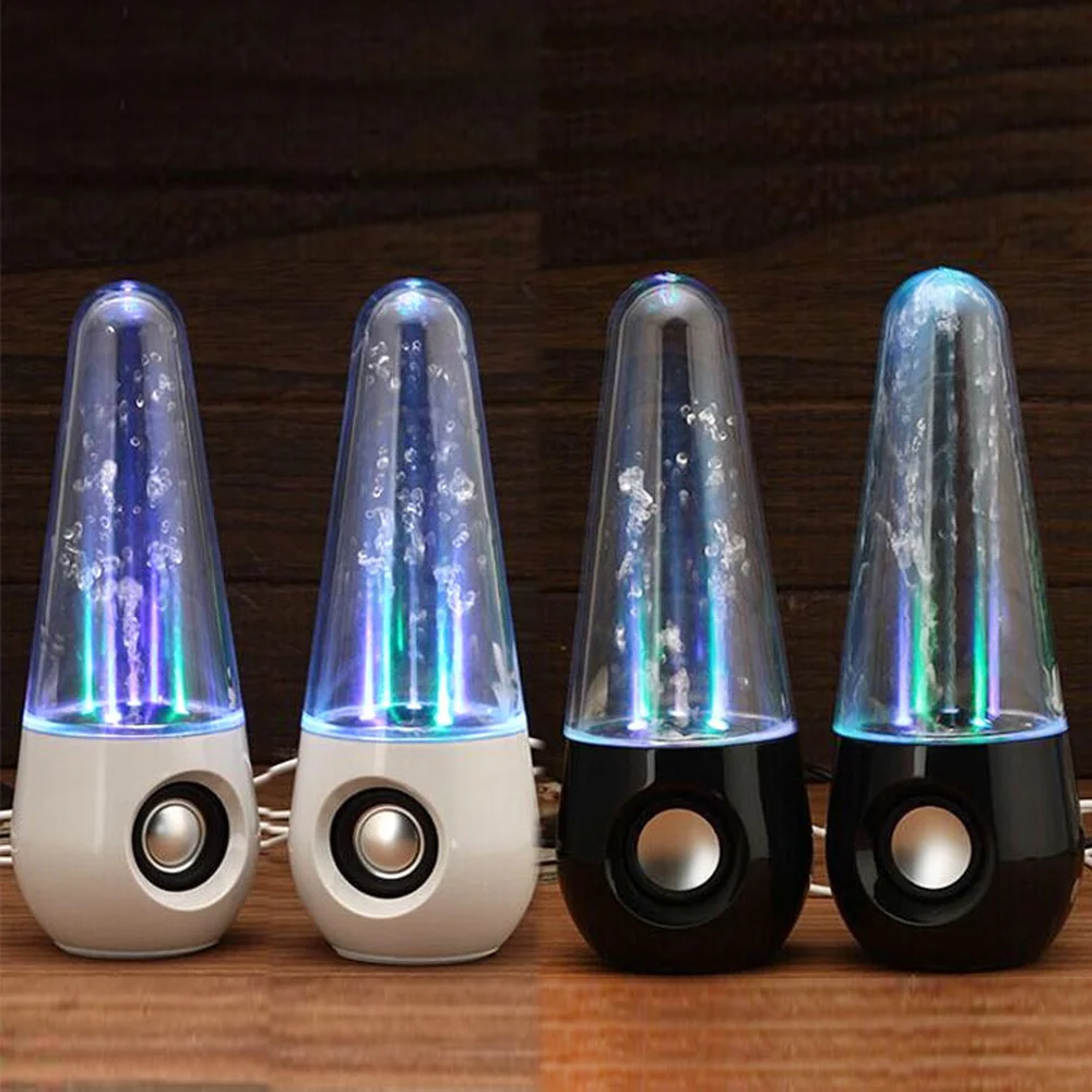 

2PCS LED Light Dancing Water Music Fountain Light Speakers for PC Laptop For Phone Portable Desk Stereo Speaker