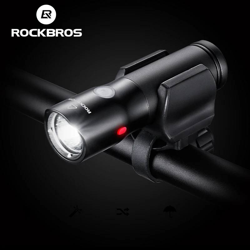 Image ROCKBROS Bicycle Light Power Bank Waterproof USB Rechargeable Bike Light Side Warning Flashlight 700 Lumen 18650 2000mAh 6 Modes