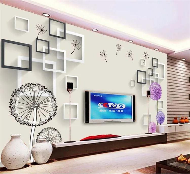 

ТВ фон обои 3d гостиная видео стены большие фрески спальня простая бесшовная настенная ткань одуванчик