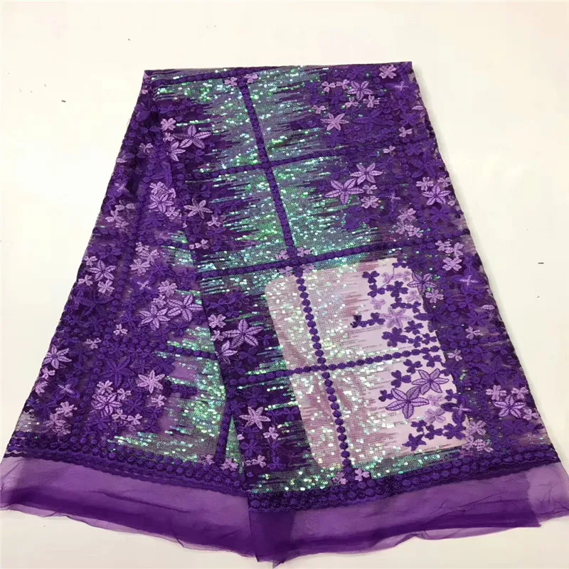 Высокое качество кружевная ткань в африканском стиле Net 2018 Тюль с блестками в нигерийском стиле кружевной ткани швейная кружева для Для
