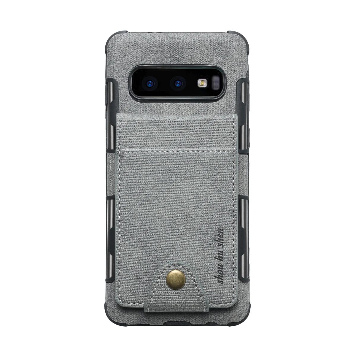 Для samsung Galaxy S10 Plus роскошный холст переворачивать на две карты Чехол-портмоне с держателем для карт чехол для телефона для samsung S10e S10 Lite чехол Fundas - Цвет: Gray