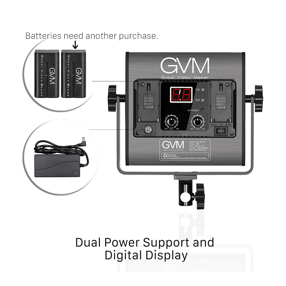 GVM светодиодный-480LS 2 шт. 2300 K-6800 K двухцветный светодиодный видео Панель светильник и 70-дюймовый сенсорный экран стенд светильник ing комплект алюминиеывый сплав Корпус студийный фон для фотосъемки
