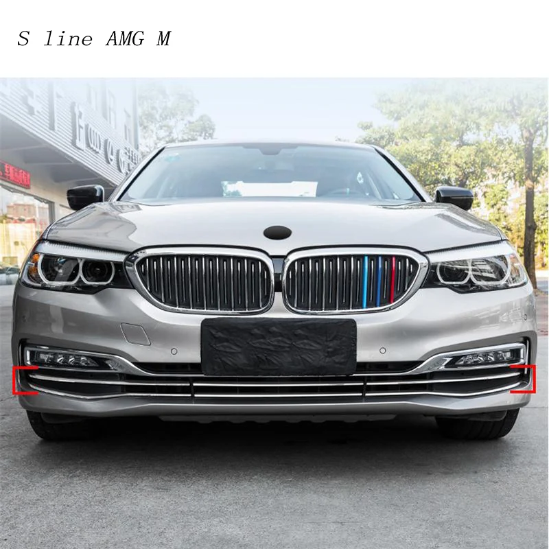 

Car Styling Front Bumper Lip Lower Bumper Frames Covers Stickers Trim For BMW 5 Series G30 G38 2018 interior auto Accessories
