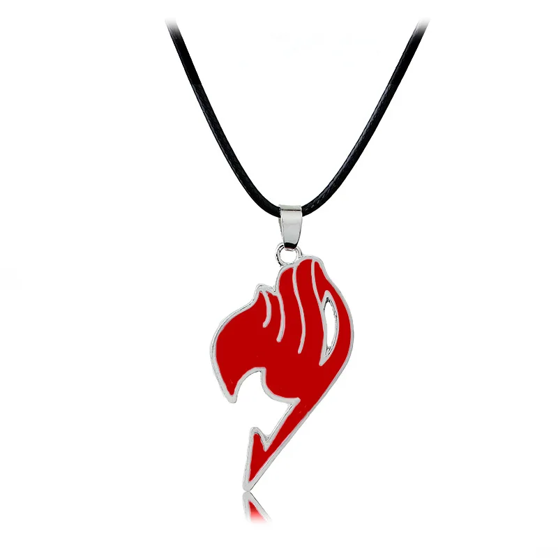 Модное ожерелье со сказочным хвостом, аниме, индивидуальное, смешанный цвет, металлическая пара, подвеска, короткая кожаная веревка, ожерелье, ювелирное изделие, подарок - Окраска металла: XL0259-Red