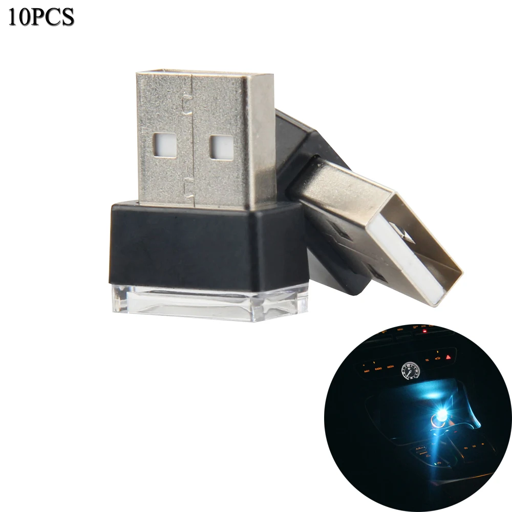 10pcs Set Car Usb Led Atmosphere Light Wireless Car