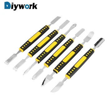 

DIYWORK 6pcs/set Prying Opening Repair Tool kit For Mobile Phone Notebook Dual Heads Metal Spudger Hand Tools Sets Crowbar