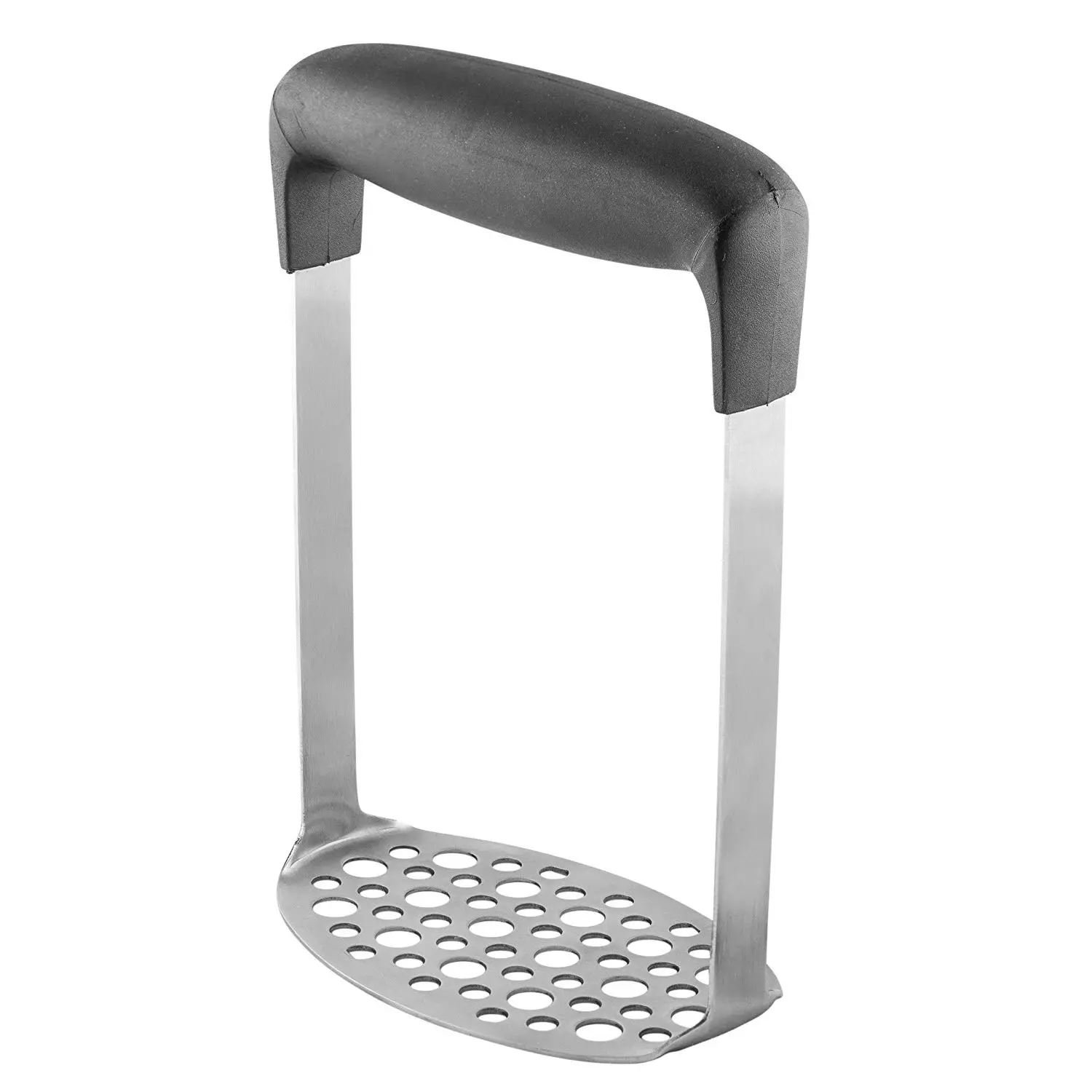 

Stainless Steel Potato Masher with Broad and Ergonomic Horizontal Handle Fine-grid Mashing Plate for Smooth Mashed Potatoes