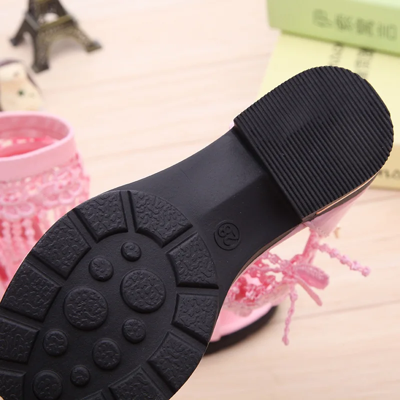 Summer Roman Sandals for Girls Shoes Tassel Lace Kids Sandals New Fish Mouth Princess Shoes Black White Pink Size 27-36 Fashion Summer Roman Sandals for Girls Shoes Tassel Lace Kids Sandals New Fish Mouth Princess Shoes Black White Pink Size 27-36 Fashion