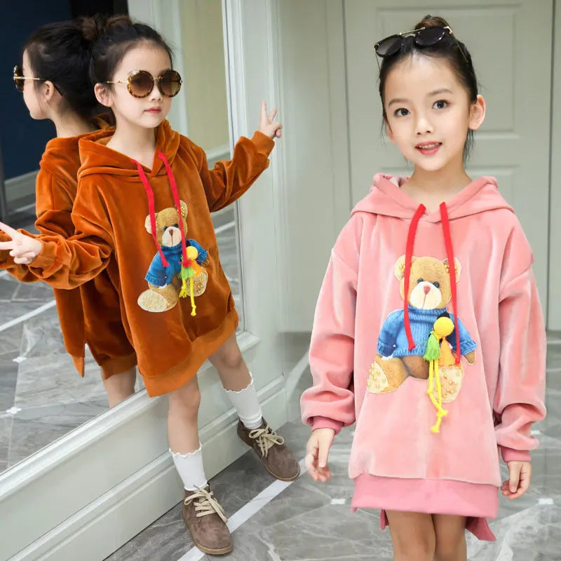 

Winter Sweatshirt For Girls Plus Velvet Thickening Children's Clothing Girl Hoodies For Girls Kids Clothes Girls Free Shipping