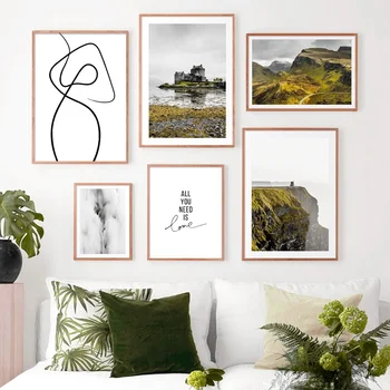 

Nature Mountain Building Quotes Nordic Posters And Prints Wall Art Canvas Painting Landscape Wall Pictures For Living Room Decor