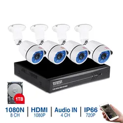 Tonton 8CH система видеонаблюдения 720 P 1080N AHD DVR IR наружная водостойкая камера видеонаблюдения Система видеонаблюдения IR-CUT 1 ТБ HDD