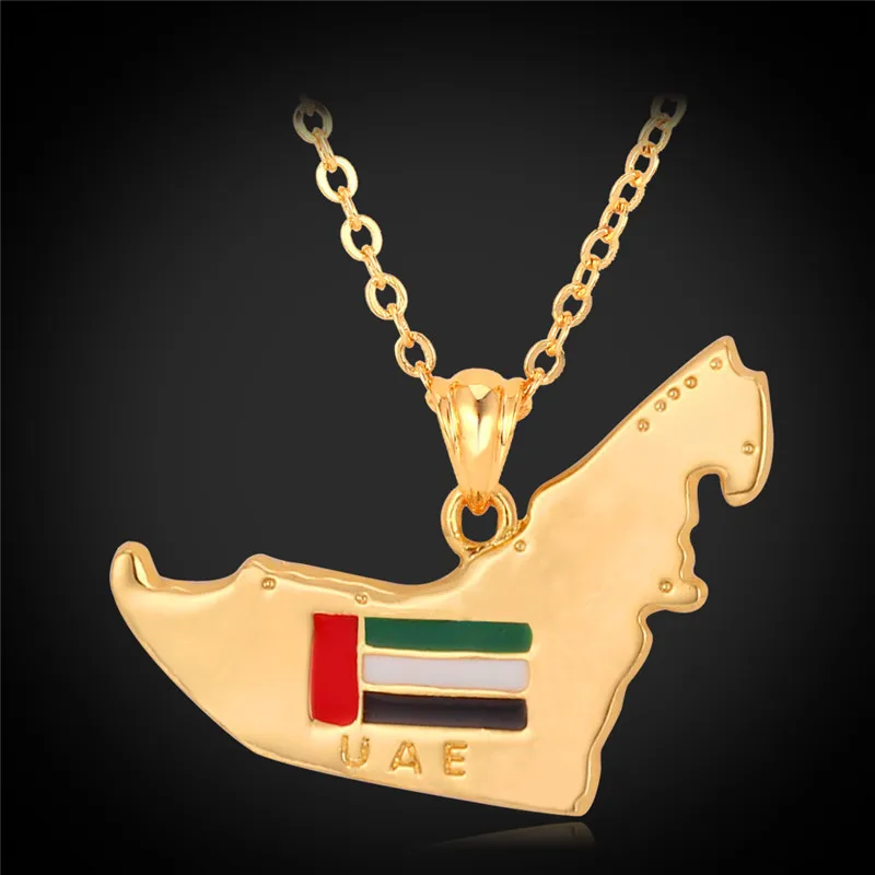 Collare Arabic Jewelry Map Necklaces & Pendants Gold Color Wholesale