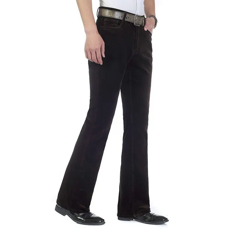 Новое поступление, мужские осенние вельветовые брюки, мужские брюки со средней талией, деловые повседневные яркие цвета, расклешенные вельветовые брюки 082503