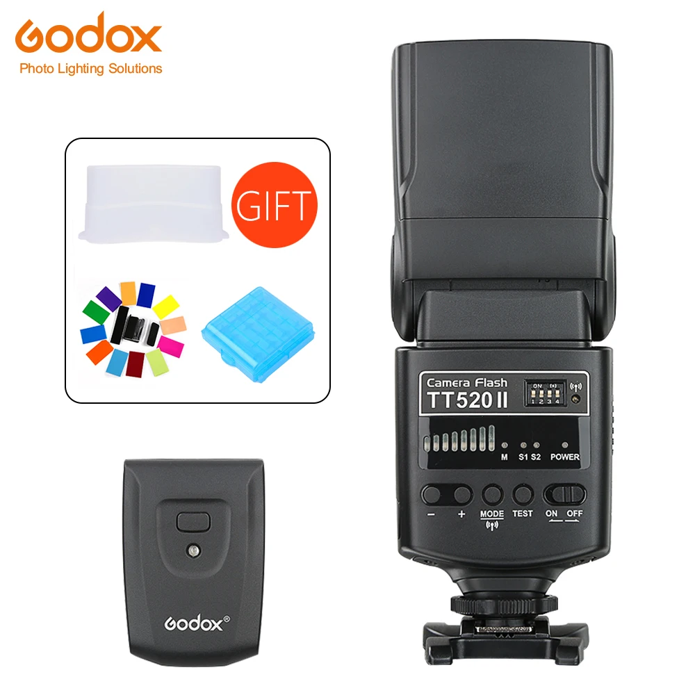 Godox TT520 II Flash TT520II встроенный 433 МГц беспроводной сигнал + цветной фильтр